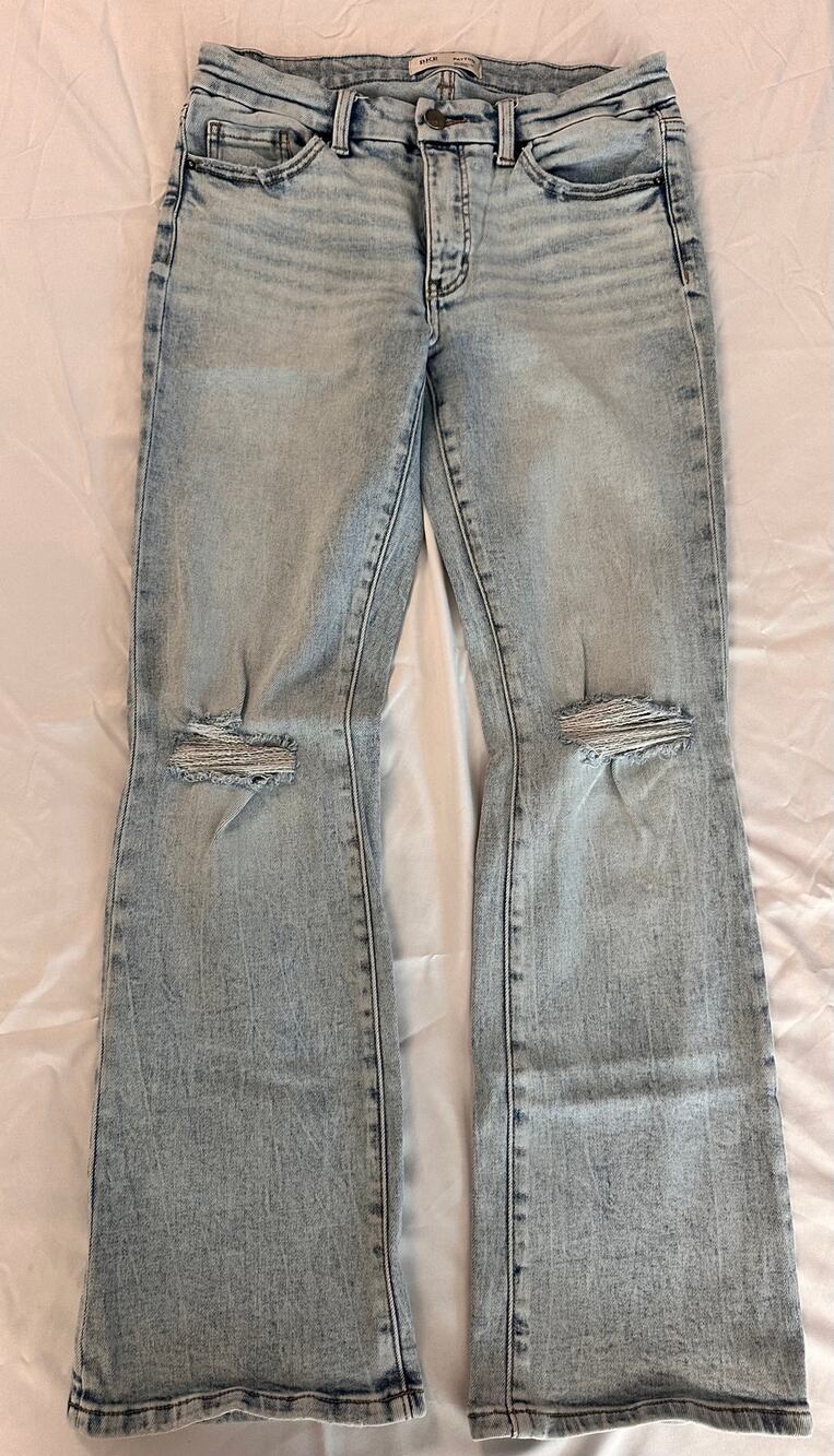 BKE Payton Jeans 27x32 Mid Rise Bootcut Distressed Light Wash Y2K Western